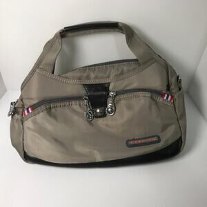 Jingpin Business Casual Taupe Nylon Top Handle Small Medium